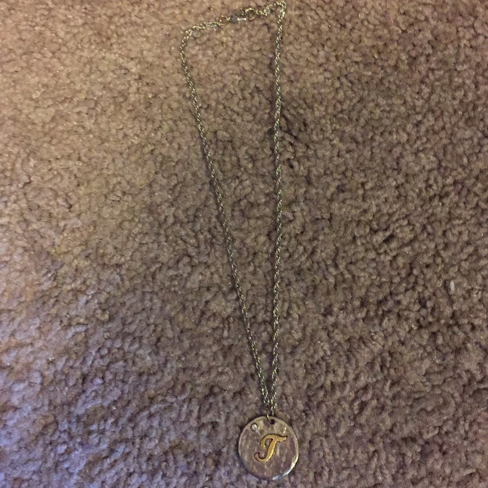 Jewel kade necklace “T” pendant